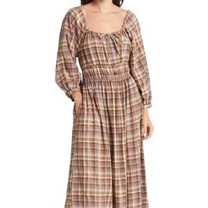 Madewell plaid midi dress